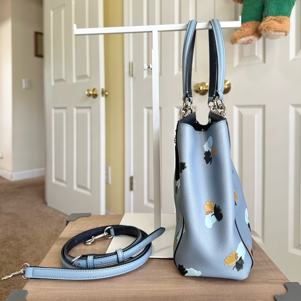 #13. Coach Minetta Floral Blue Satchel 2-way Bag, Excellent Condition - Picture 7 of 14